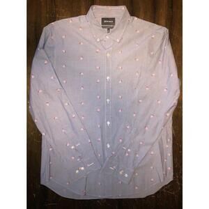 Bonobos Slim Fit Men’s Large Pink Lemons Button Down Shirt Long Sleeves